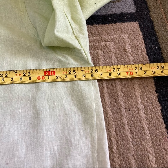 Vintage OTB One Touch Brand Men's Size M Green Ombre Linen Cotton Blend Shirt - Picture 7 of 9